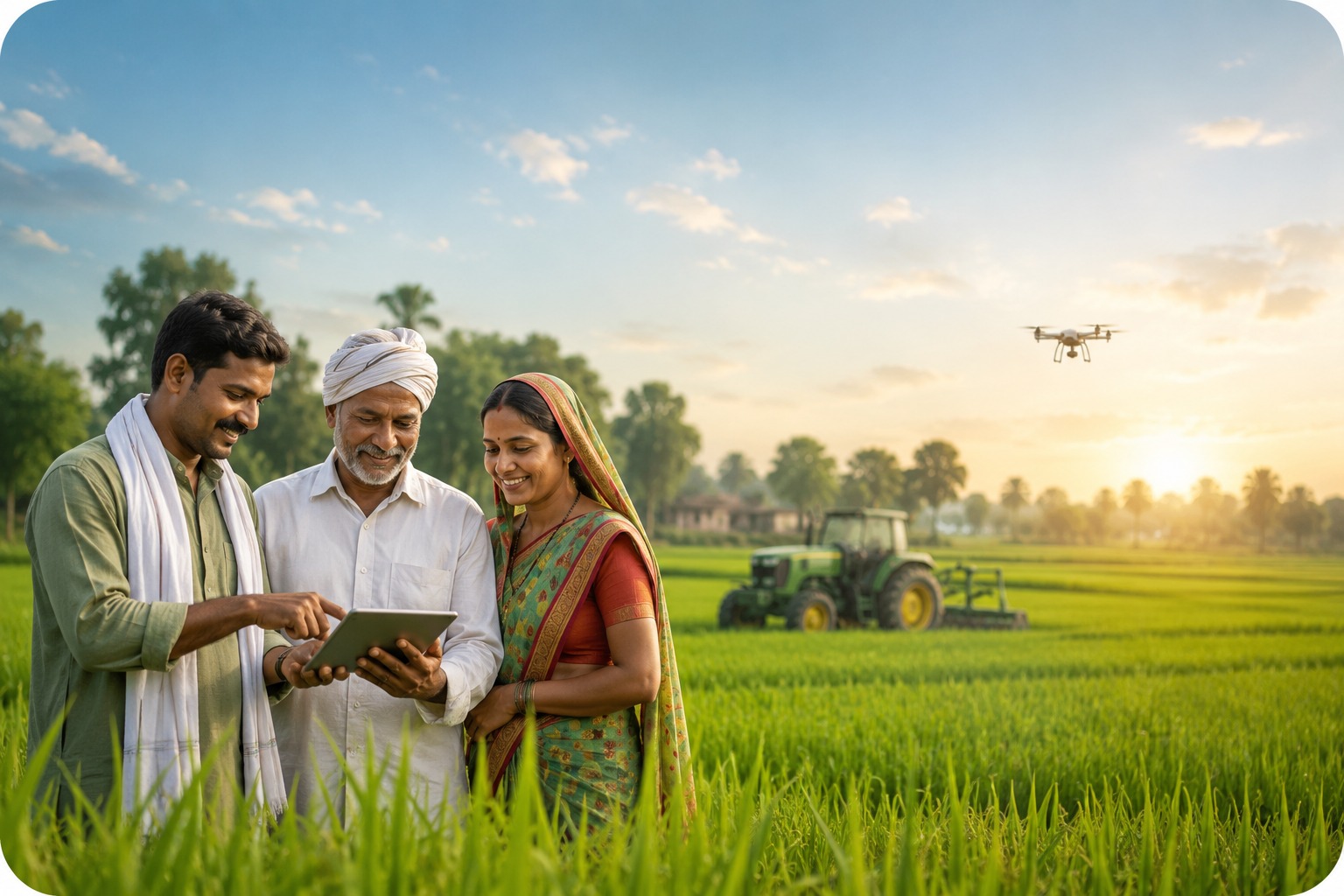 Happy farmers